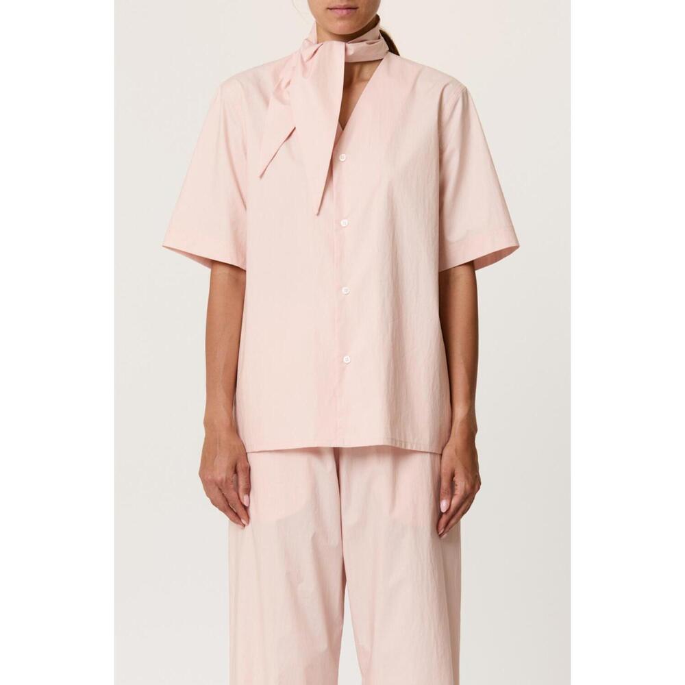 NEW PLAN C parachute short sleeve with tie top in baby pink